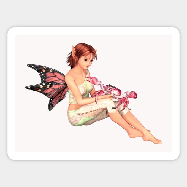 Cancer woman girl fairy faerie elf crab zodiac horoscope Sticker by Fantasyart123